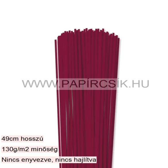 Hârtie quilling, Bordo (culoarea vinului), 3mm. (100 buc., 49cm)