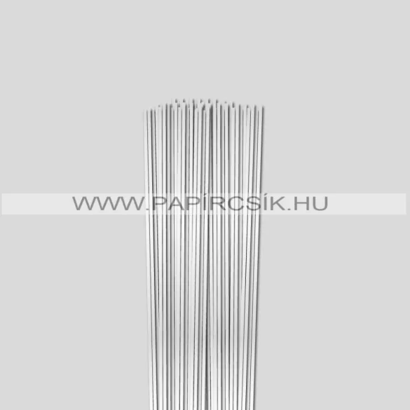 Fehér METÁL, 3mm-es quilling papírcsík (100 db, 49cm)