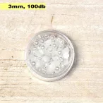 Perle semisferice din plastic, alb (3mm, 100buc.)