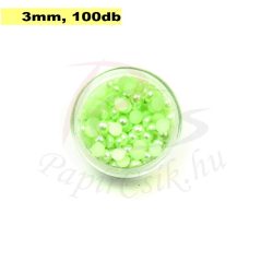 Perle semisferice din plastic, verde pal (3mm, 100buc.)