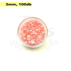Perle semisferice din plastic, roz (3mm, 100buc.)