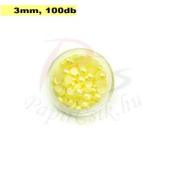 Perle semisferice din plastic, galben (3mm, 100buc.)