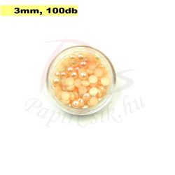 Perle semisferice din plastic, caise (3mm, 100buc.)