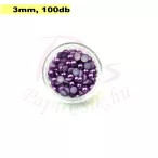 Perle semisferice din plastic, mov (3mm, 100buc.)