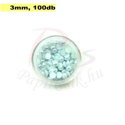 Perle semisferice din plastic, bleu pal (3mm, 100buc.)