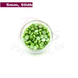 Perle semisferice din plastic, verde mușchi (5mm, 50buc.)