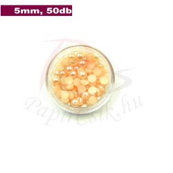 Perle semisferice din plastic, caise (5mm, 50buc.)