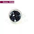 Perle semisferice din plastic, negru (5mm, 50buc.)
