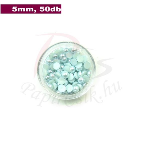 Perle semisferice din plastic, bleu pal (5mm, 50buc.)