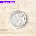 Perle semisferice din plastic, alb (6mm, 50buc.)