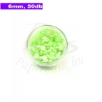 Perle semisferice din plastic, verde pal (6mm, 50buc.)