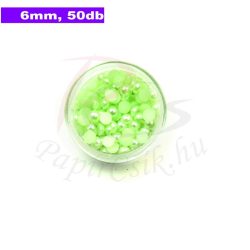 Perle semisferice din plastic, verde pal (6mm, 50buc.)