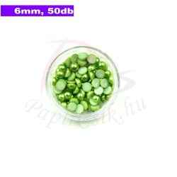 Perle semisferice din plastic, verde mușchi (6mm, 50buc.)