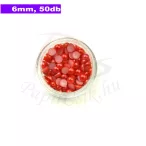 Perle semisferice din plastic, roșu (6mm, 50buc.)