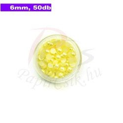Perle semisferice din plastic, galben (6mm, 50buc.)