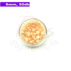 Perle semisferice din plastic, caise (6mm, 50buc.)