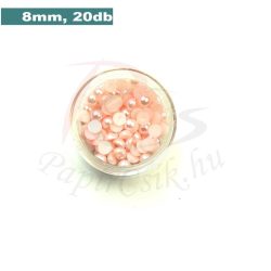 Perle semisferice din plastic, deschis roz (8mm, 20buc.)