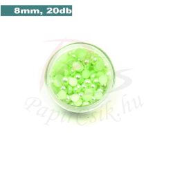 Perle semisferice din plastic, verde pal (8mm, 20buc.)