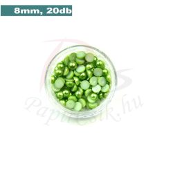 Perle semisferice din plastic, verde mușchi (8mm, 20buc.)