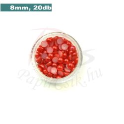 Perle semisferice din plastic, roșu (8mm, 20buc.)