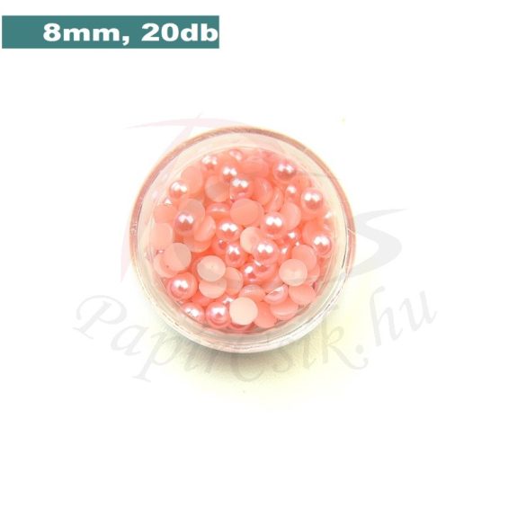 Perle semisferice din plastic, roz (8mm, 20buc.)