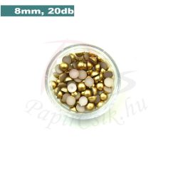 Perle semisferice din plastic, aur (8mm, 20buc.)