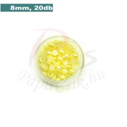 Perle semisferice din plastic, galben (8mm, 20buc.)