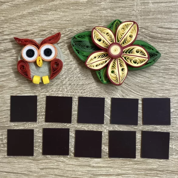 Plăcuță magnetică, adeziv (2x2 cm, 10 buc.)