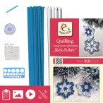   Albastru - Alb - model pt.  tehnica quilling (benzi - 200 buc., descriere și instrumente)