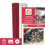   Roșu închis - Alb perlat - model pt. tehnica quilling (benzi - 200 buc. și descriere cu poze)