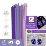Cercei 2. - Model quilling (80 benzi de hârtie, piese pentru cercei 20 buc./10 perechi pentru model,  descriere)