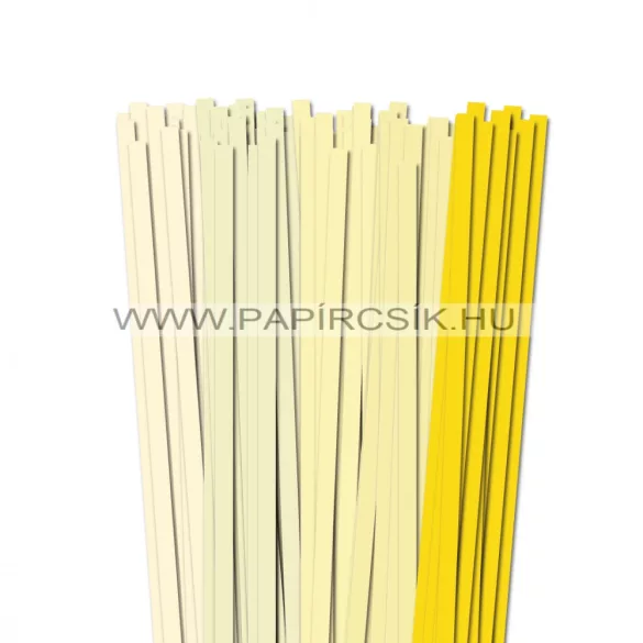 Halványsárga árnyalatok, 10mm-es quilling papírcsík (5x20, 49cm)