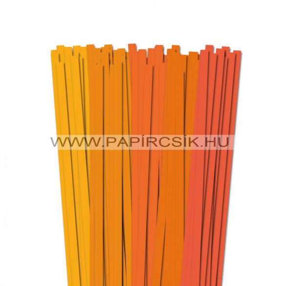 Narancs árnyalatok, 10mm-es quilling papírcsík (5x20, 49cm)