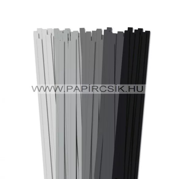 Szürke árnyalatok, 10mm-es quilling papírcsík (5x20, 49cm)