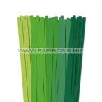 Zöld árnyalatok, 10mm-es quilling papírcsík (5x20, 49cm)
