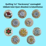 Quilling 1x1 - Karácsony - TANFOLYAM és KEZDŐCSOMAG 11 féle mintával (Alapanyagokkal és eszközökkel!) Angyalka, Csillag, Hópehely